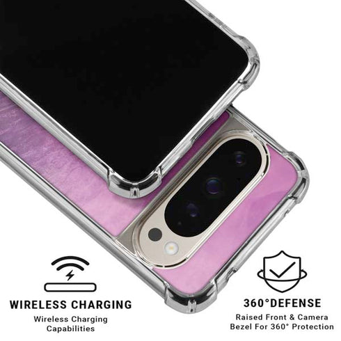 Purple Space Marble Pixel 9/9 Pro Clear Case